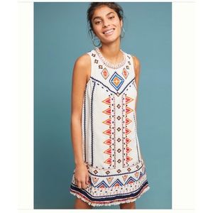 NEW Anthropologie Reagan Embroidered Shift Dress